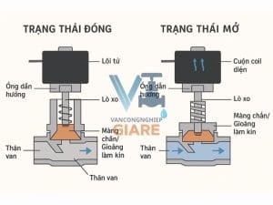 Nguyên lý hoạt động van điện từ Hewcho