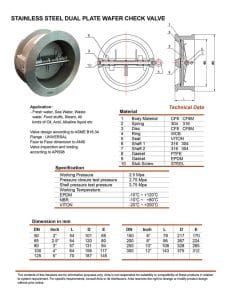 Catalog van 1 chiều cánh bướm inox 304