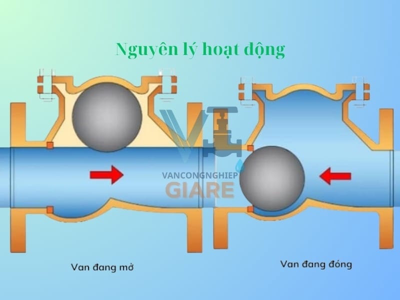 Nguyên lý hoạt động van 1 chiều bi (Ball Check Valve)