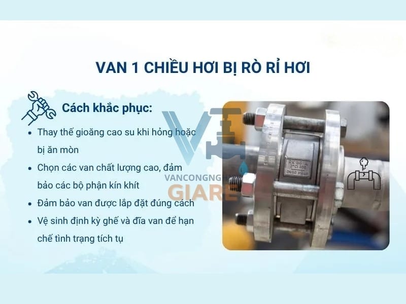Rò rỉ lưu chất qua van 1 chiều