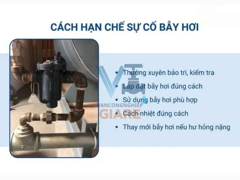 Các lỗi thường gặp khi sử dụng van bẫy hơi