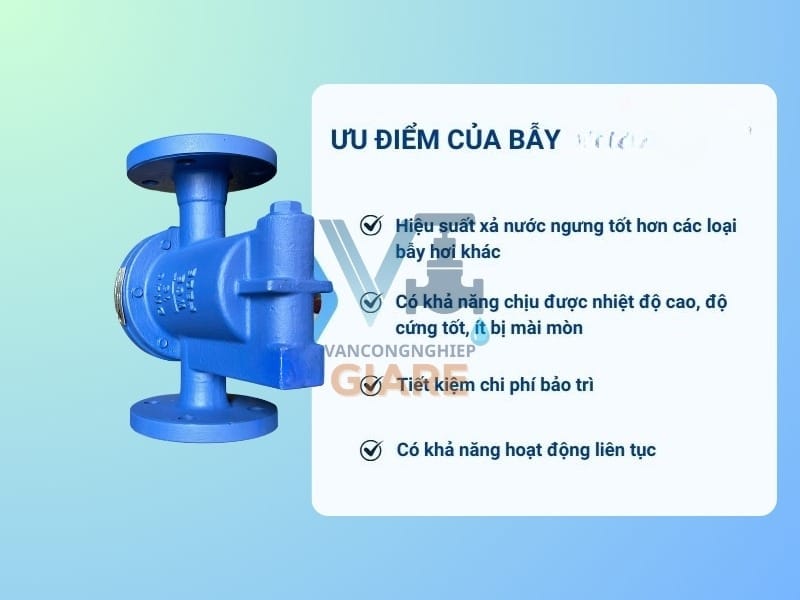 Ưu điểm của van bẫy hơi