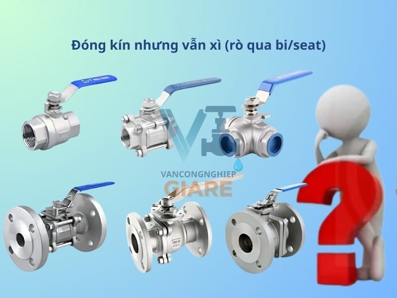 Van bi đóng kín nhưng vẫn xì (rò qua bi/seat)
