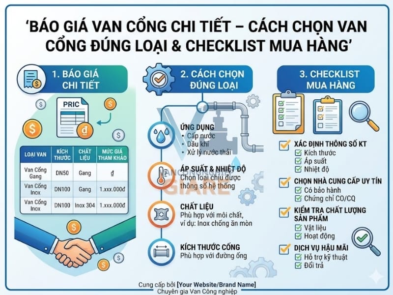 Báo giá van cổng chi tiết