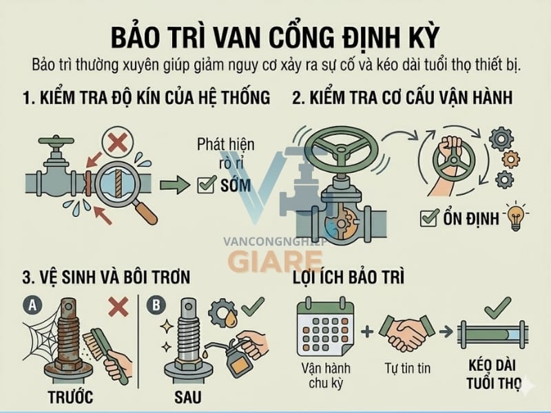 Bảo trì van cổng định kỳ