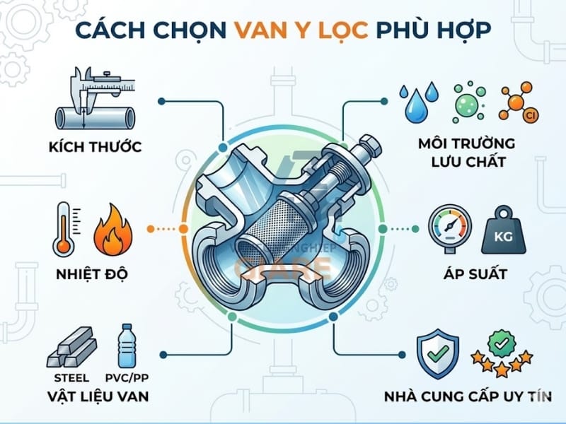 Cách chọn van Y lọc phù hợp
