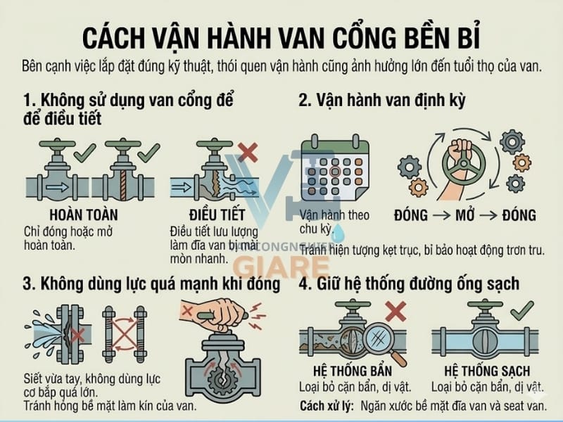Cách vận hành van cổng bền bỉ