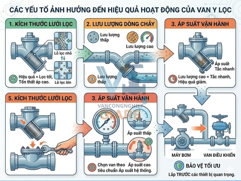 Hiệu quả hoạt động của van Y lọc