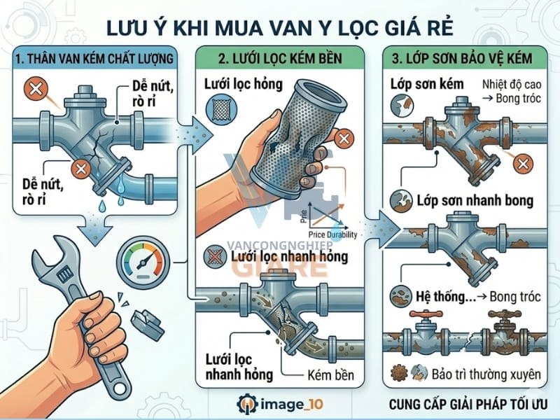 Lưu ý khi mua van Y lọc giá rẻ