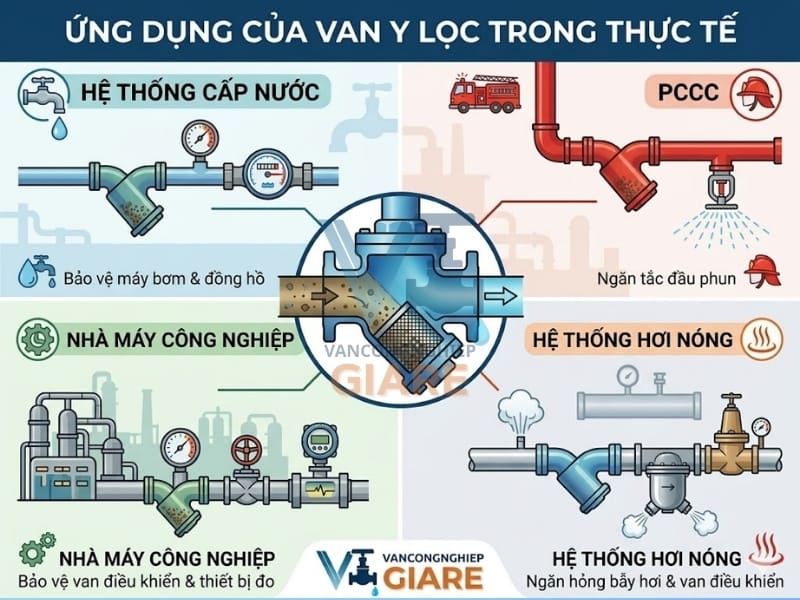 Ứng dụng của van Y lọc trong thực tế