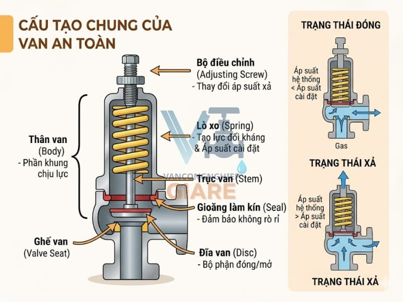 Cấu tạo của van an toàn