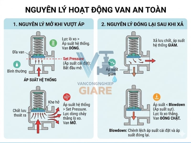 Nguyên lý hoạt động của van an toàn