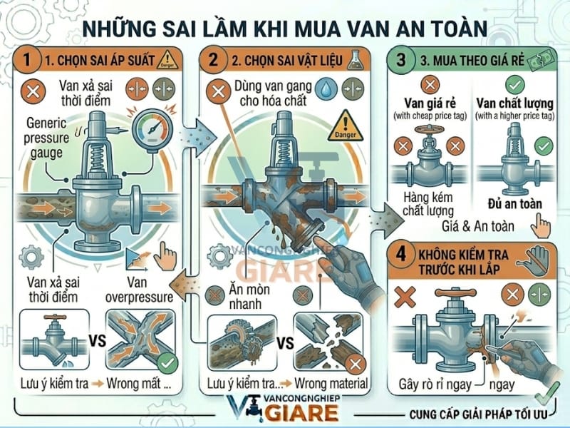 Những sai lầm khi mua van an toàn