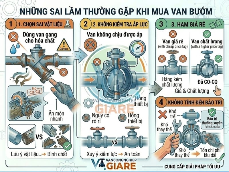 Những sai lầm thường gặp khi mua van bướm