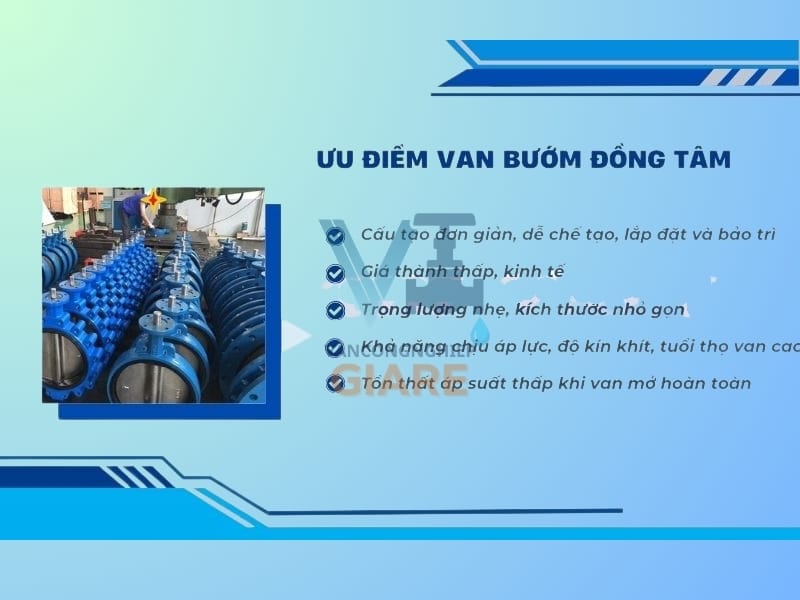 Ưu điểm nổi bật của van bướm