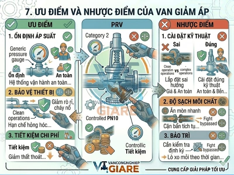 Ưu điểm và nhược điểm của van giảm áp
