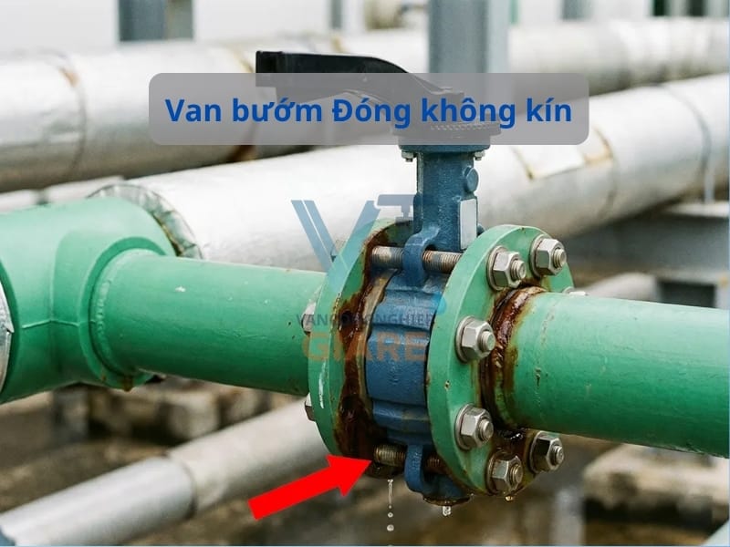 Van bướm đóng không kín