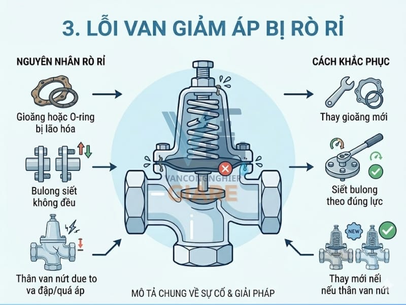 Van Giảm Áp Bị Rò Rỉ