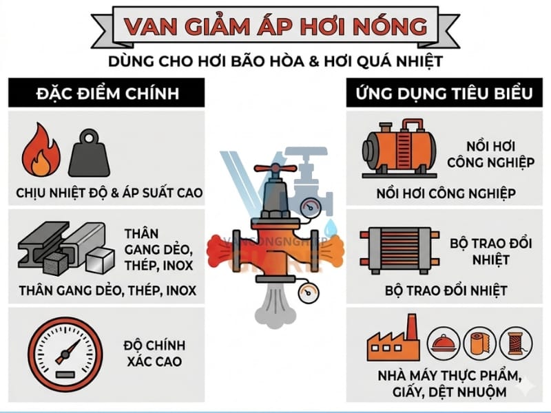 van giảm áp hơi nóng