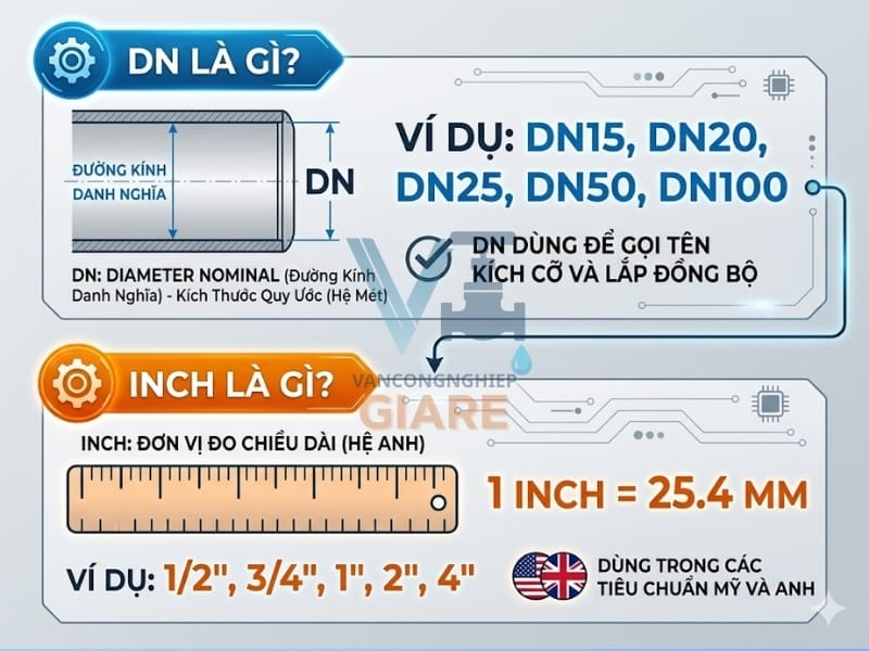 Các thông số kích thước đường ống
