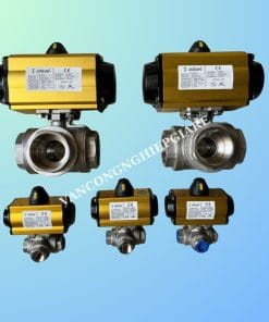 van bi 3 ngả điều khiển khí nén inox