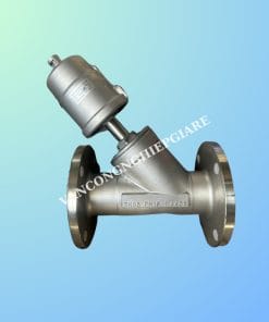 van y xiên mặt bích điều khiển khí nén