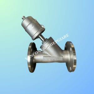 van y xiên mặt bích điều khiển khí nén